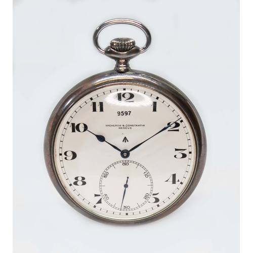 93 - A WWII era Vacheron & Constantin Royal Navy Deck watch, circa late 1930s, oversized silver case, dia...