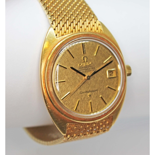 99 - An 18ct gold Omega Constellation circa 1967, ref. BA.368.5009, cal. 564, signed gold dial with baton... 