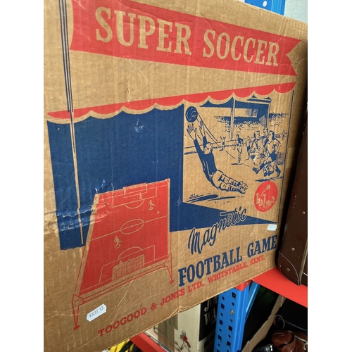 149 - A boxed vintage Super Soccer table top football game.