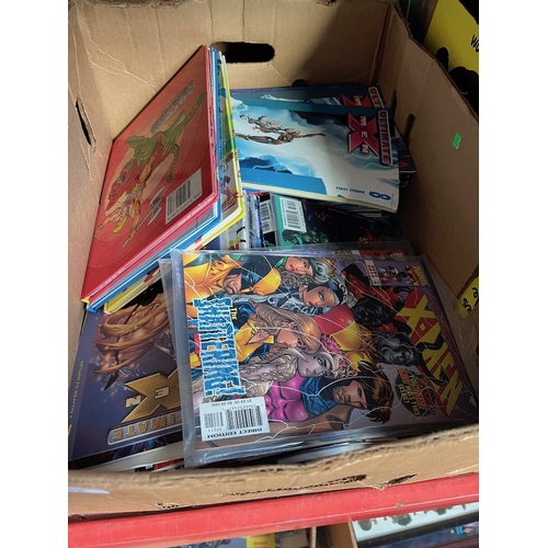 163 - A box containing mostly comics, X men etc and a few annuals He-Man, Thundercats