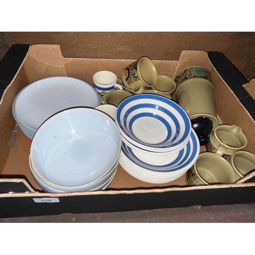 558 - Cornish wares (13 pieces), Sadler coffee set and Denby plates and bowls