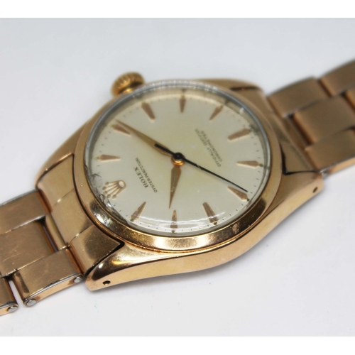 100 - A Rolex Oyster Perpetual 'Bubble Back' Chronometer, circa 1930s, ref. 6334, cal. 630, gold plated ca... 