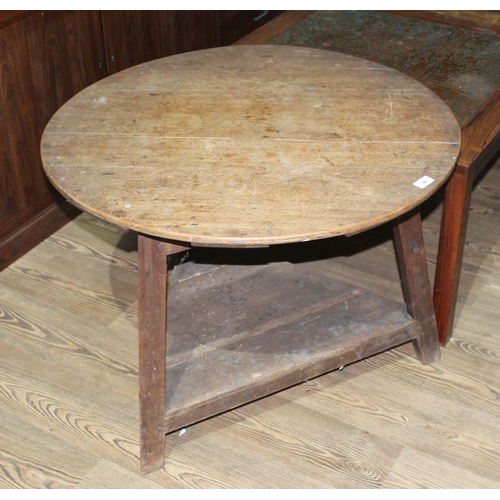 56 - A 19th century cricket table, height 59cm & diameter 77cm.
