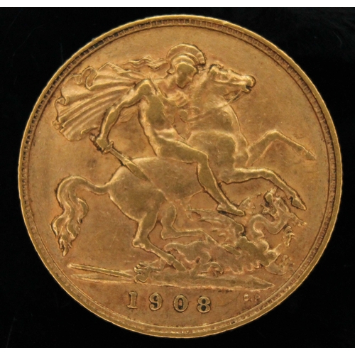 82 - An Edward VII 1908 half sovereign.