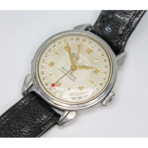 96 - A Movado Calendomatic Sport triple date watch, circa 1950, ref. 3032, cal. C223, stainless steel cas... 