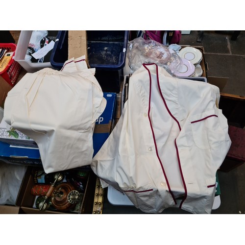 38 - A box containing vintage pyjamas, vintage ladies dress, two handbags and 2 glasses cases with sungla... 