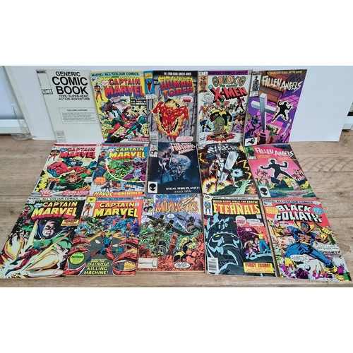 A collection of comics to include Generic comic book n1, Captain Marvel ...