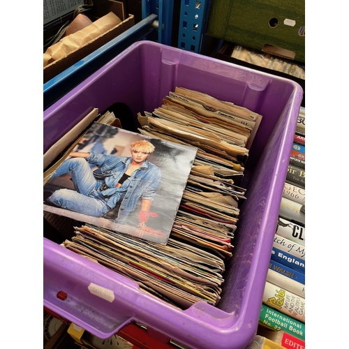 200 - A box of vinyl 45s records.