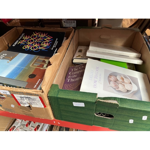 229 - 2 boxes of arts and cooking books.