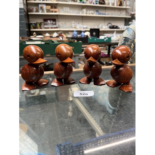 520 - A set of four Danish wooden ducks.