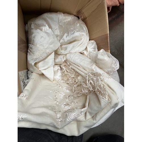 82 - Linen ware including vintage christening gown and shawl etc