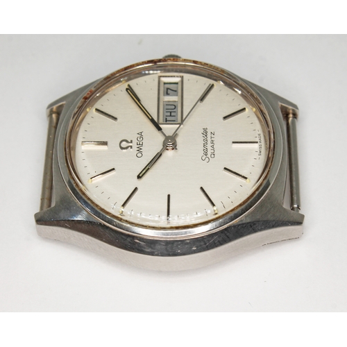 94 - An Omega Seamaster stainless quartz wristwatch, circa 1960s/70s, diameter 36mm, signed silvered dial... 