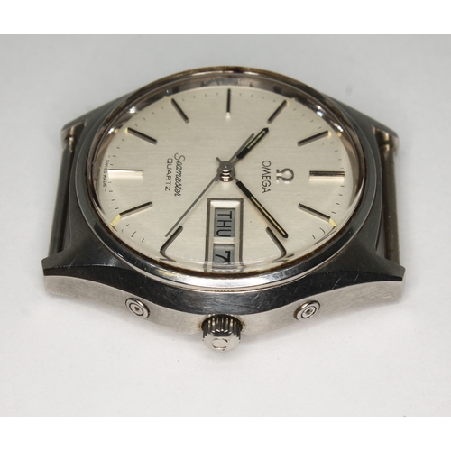 94 - An Omega Seamaster stainless quartz wristwatch, circa 1960s/70s, diameter 36mm, signed silvered dial... 