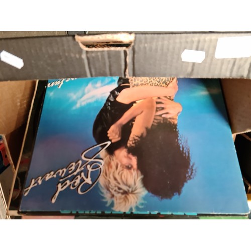 210 - Four boxes of 350+ LP records including Slade, Toto, Ink Spots, Elvis, Rod Stewart, Cliff Richard, e... 