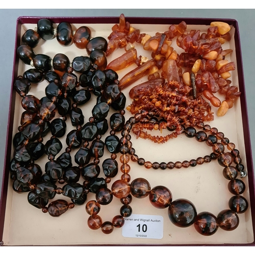 10 - Assorted amber and similar beads.