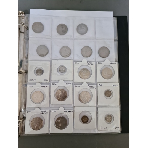 27 - A coin album of collectable coins including silver, 50 pence pieces, 1797 Cartwheel penny etc and th... 