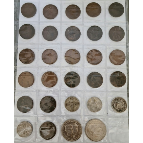 34 - A box of mainly GB coins to include a silver thaler & an 1895 crown etc.