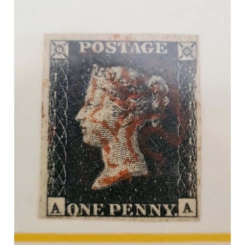 38 - 2 x Queen Victoria Penny Black stamps, MJ plate 1B & AA plate 7.