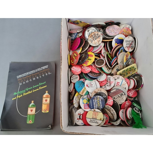 97 - A box of vintage badges