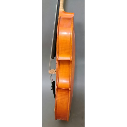 220 - A British 20th century viola after a design by Maurice K Bouette, made by Edward Odling 1990, two pi... 