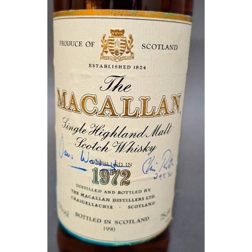 180 - Macallan 18 year old single Highland malt Scotch whisky 75cl 43% distilled in 1972 bottle 1990, sign... 