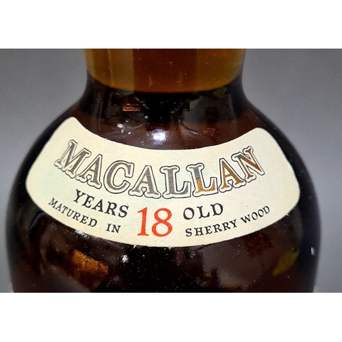 180 - Macallan 18 year old single Highland malt Scotch whisky 75cl 43% distilled in 1972 bottle 1990, sign... 