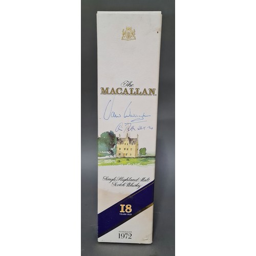 180 - Macallan 18 year old single Highland malt Scotch whisky 75cl 43% distilled in 1972 bottle 1990, sign... 