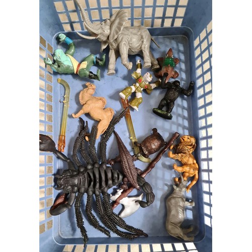 208 - A box of vintage toys to include Star Wars, Thundercats etc.