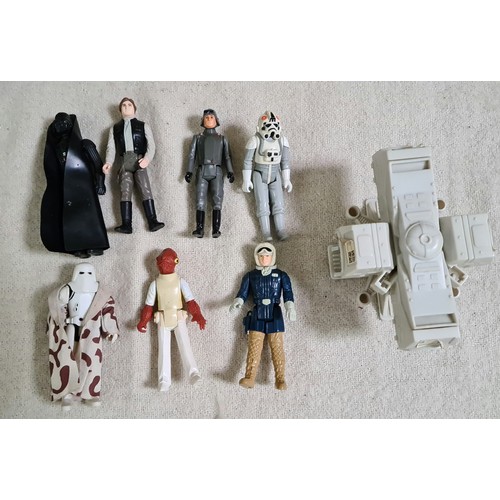 208 - A box of vintage toys to include Star Wars, Thundercats etc.