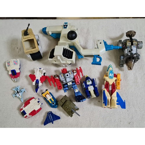 208 - A box of vintage toys to include Star Wars, Thundercats etc.