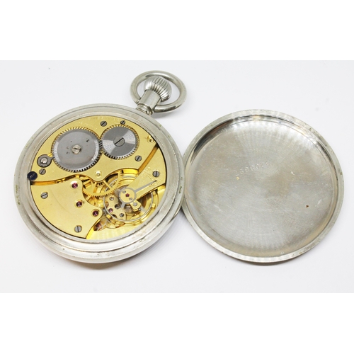 75 - A Royal Navy recommissioned Hydrographic Service pocket watch, white enamel dial, Arabic numerals, s... 