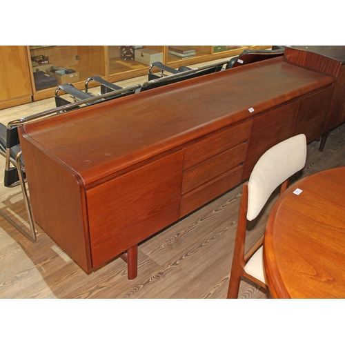 5 - A mid 20th century teak sideboard, length 208cm.