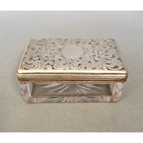 37 - A 19th century burr walnut work box with fitted interior, containing a number of cut glass and silve... 