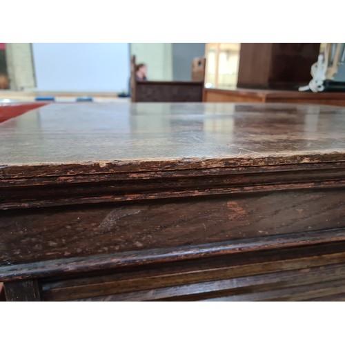 15 - An early 20th century oak tambour fronted filing cabinet/ chest of drawers, height 115.5cm.