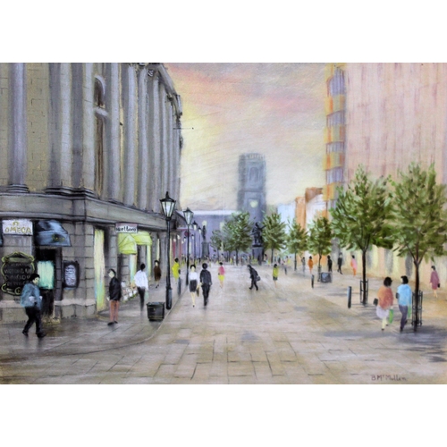 820 - Bernard McMullen (1952-2015), 20th century school, pastel, street scene, St Anne's Square, Mancheste... 