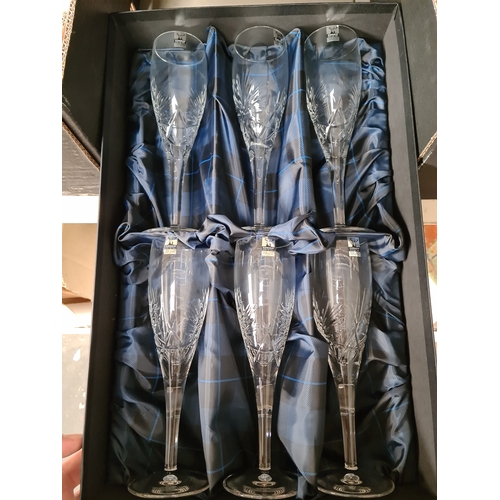 647 - Set of six Gleneagles Edinburgh Crystal glasses - boxed