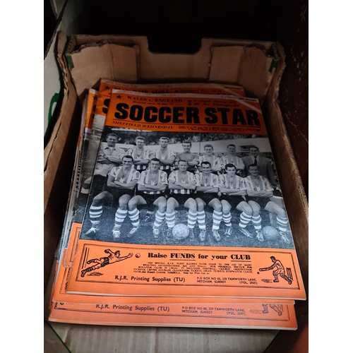 63 - A box of 1950s - 1960s Soccer Star magazines.