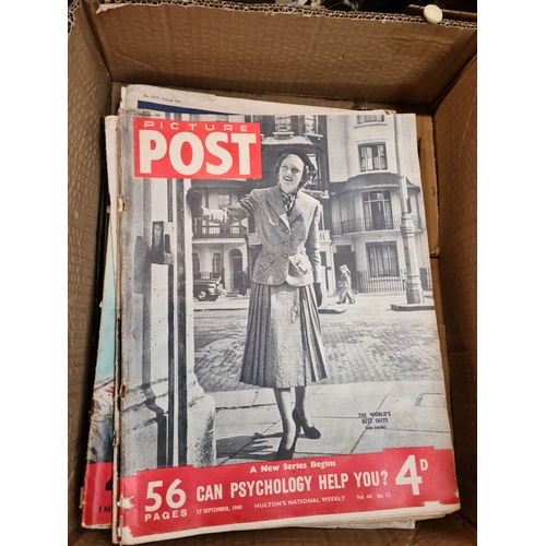 99 - A box of vintage magazines.