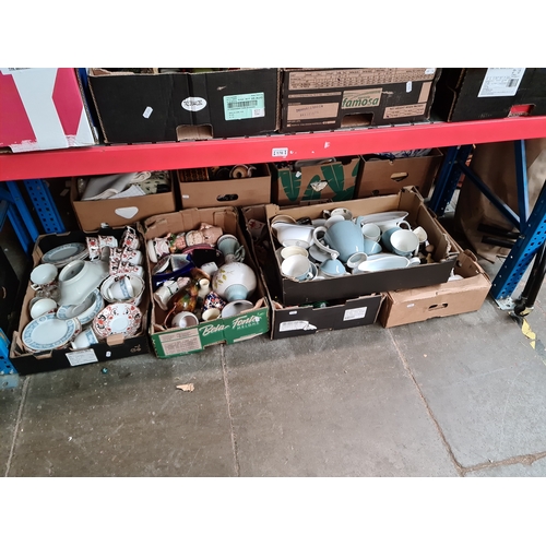 176 - 10 boxes of various china & glass