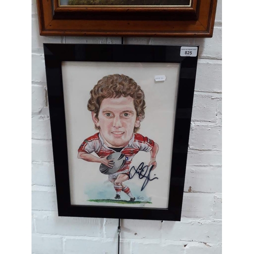 825 - Doreen & Brian Meadows, an original Wigan Rugby League caricature depicting Sean O'Loughlin, 28.5cm ... 