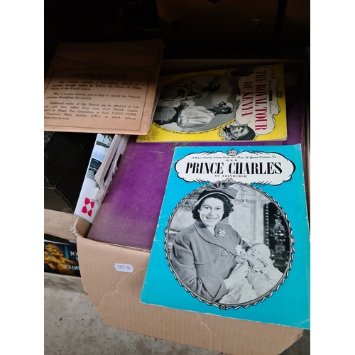 360 - A box of royal ephemera and scrapbooks dating from the death of the king to the modern day.