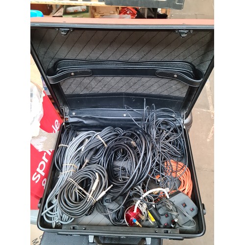 470 - Three cases of pro sound equipment including Sure SM58 microphones, cables etc.