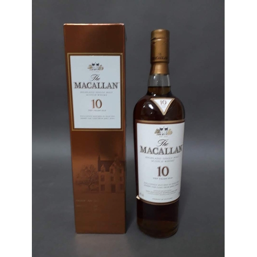 169 - Macallan 10 year old Highland single malt Scotch whisky, Jerez sherry cask 700ml 40%.