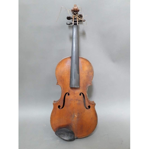 210 - A 19th century English School violin, labelled Charles Adin and dated 1879, two piece back length 36... 