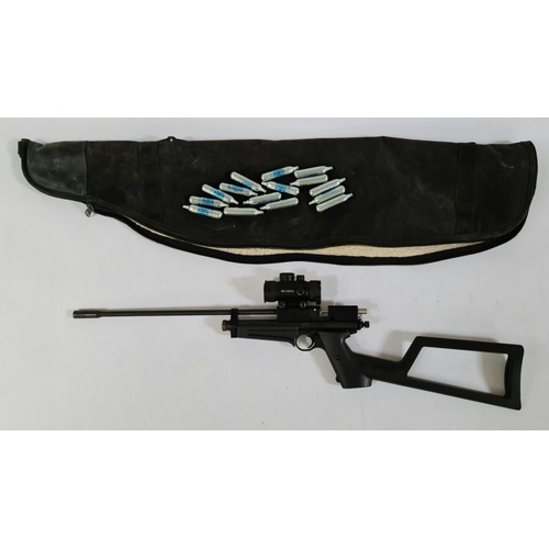 4 - A Crossman Air Guns Model 2250XL .22 calibre CO2 air rifle, Serial no. N18B23513, with milbro RD 1x3... 