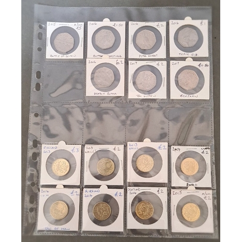 144 - A folder of UK decimal coins including collectable 50ps & £2's etc.