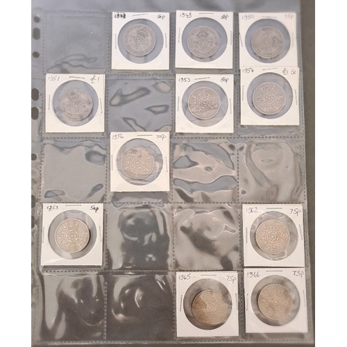 145 - A large folder of pre decimal coins, mostly silver.