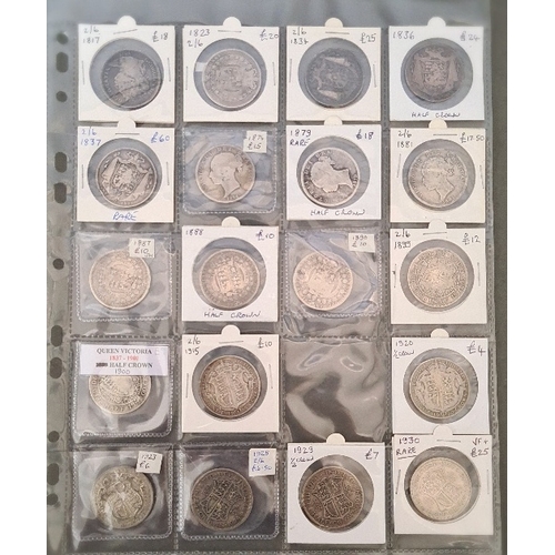 145 - A large folder of pre decimal coins, mostly silver.