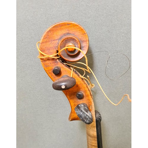 210 - A 19th century English School violin, labelled Charles Adin and dated 1879, two piece back length 36... 