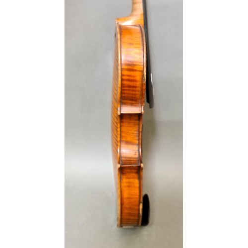 210 - A 19th century English School violin, labelled Charles Adin and dated 1879, two piece back length 36... 